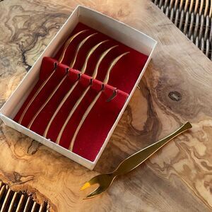 Vintage Western Germany Gold Cocktail Forks
